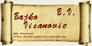 Bajko Višanović vizit kartica